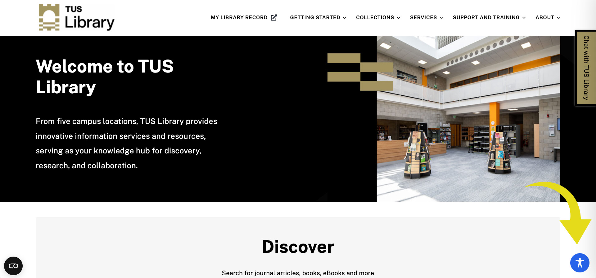 Accesibility TUS Library Homepage