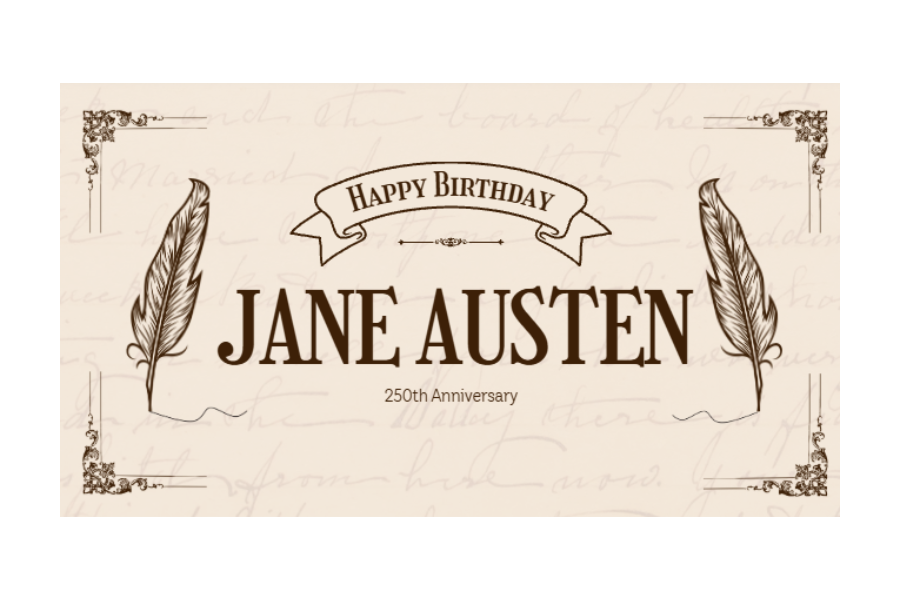 Poster celebrating 250 years of Jane Austen