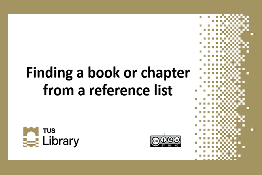 finding a book or chapter from a reference list